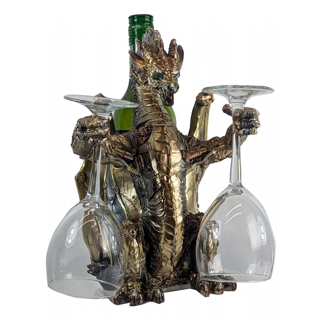 Steampunk Dragon Wine Holder - 29.5cm