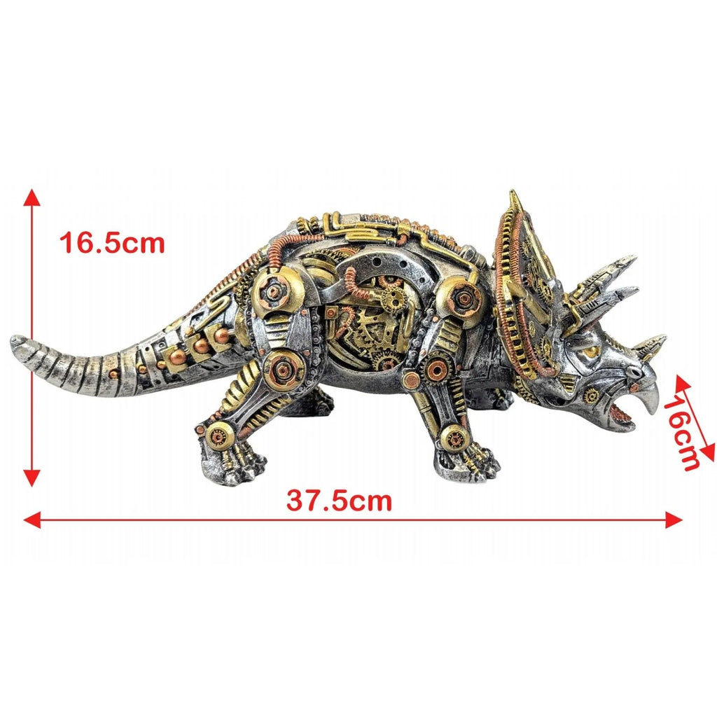 Steampunk Triceratops - 37.5cm Silver