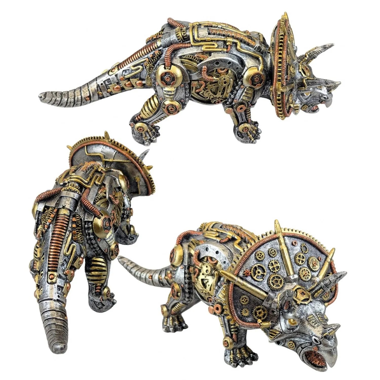 Steampunk Triceratops - 37.5cm Silver