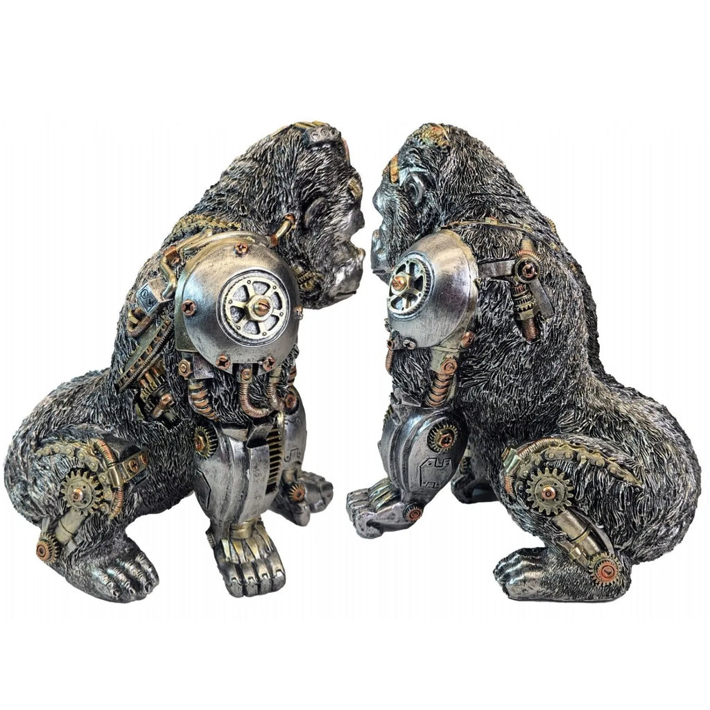 Steampunk Gorilla Silver Finish 28cm