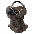 Statue of an elephant wearing headphones on a white background-Mystic-Cave