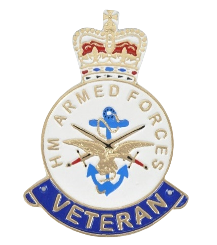 HM Armed Forces Veteran Badge Wall Cast Iron Sign / Plaque - 25cm