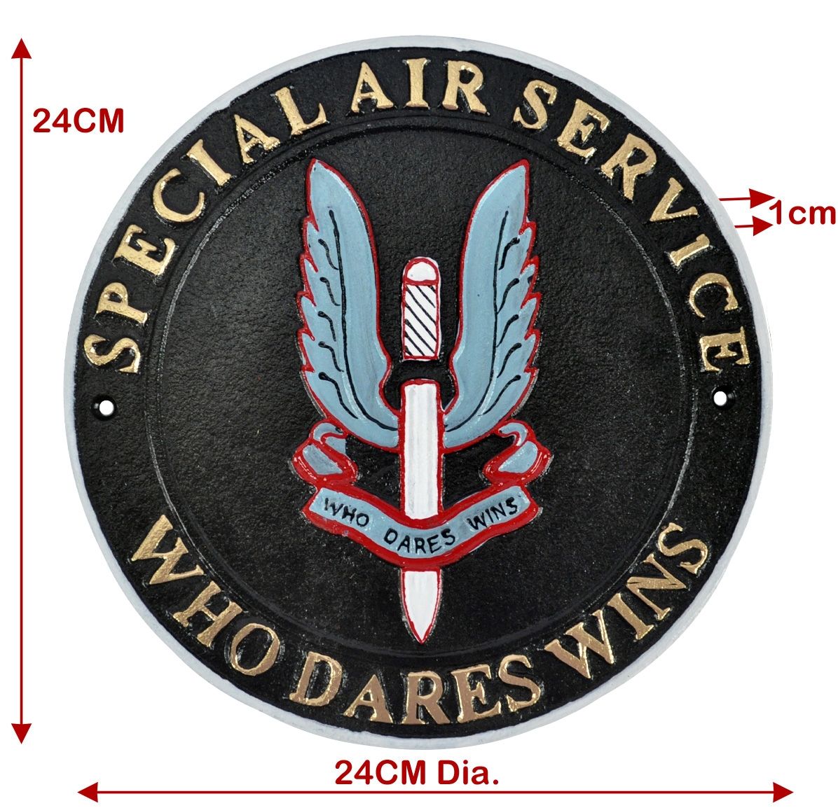 Special Air Service (SAS) Cast Iron Wall Plaque - 24cm