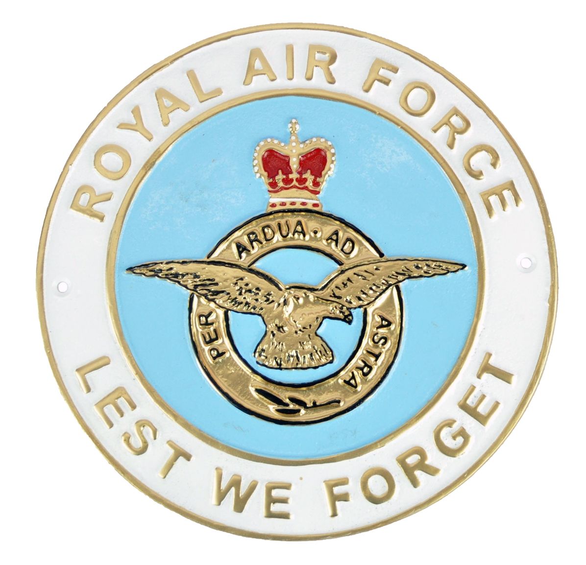 Royal Air Force Lest We Forget Cast Iron Wall Plaque - 24cm