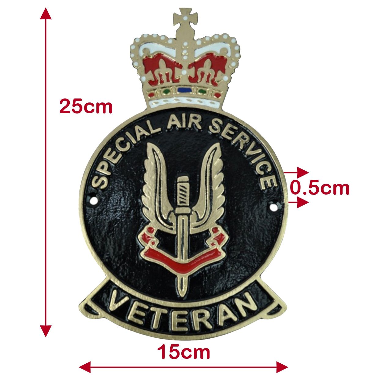 Special Air Service (SAS) Veteran Cast Aluminium Wall Plaque - 25cm