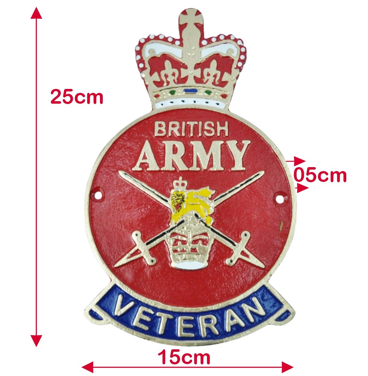 British Army Veteran Cast Aluminium Wall Plaque - 25cm