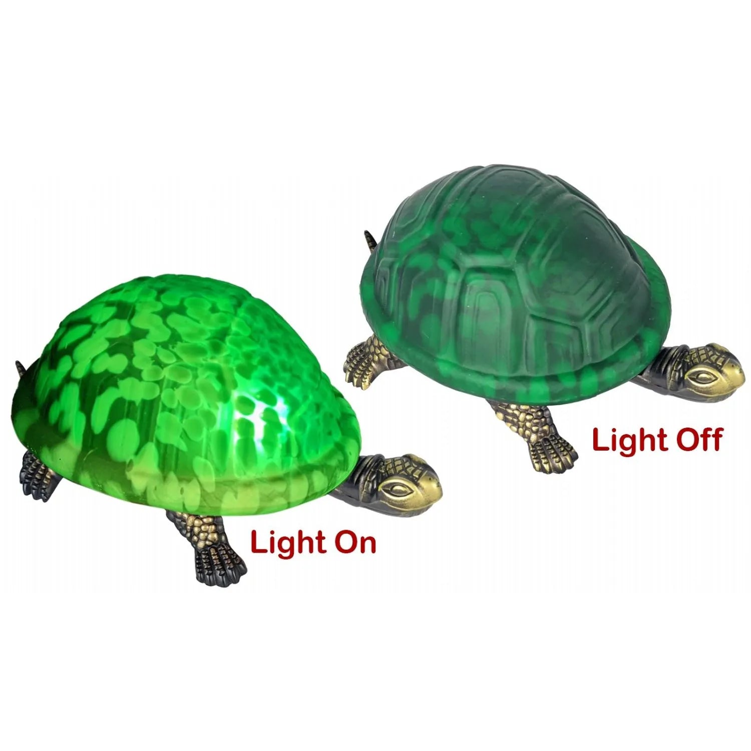 Turtle Table Lamp (Green) 20.3cm - Tiffany Style