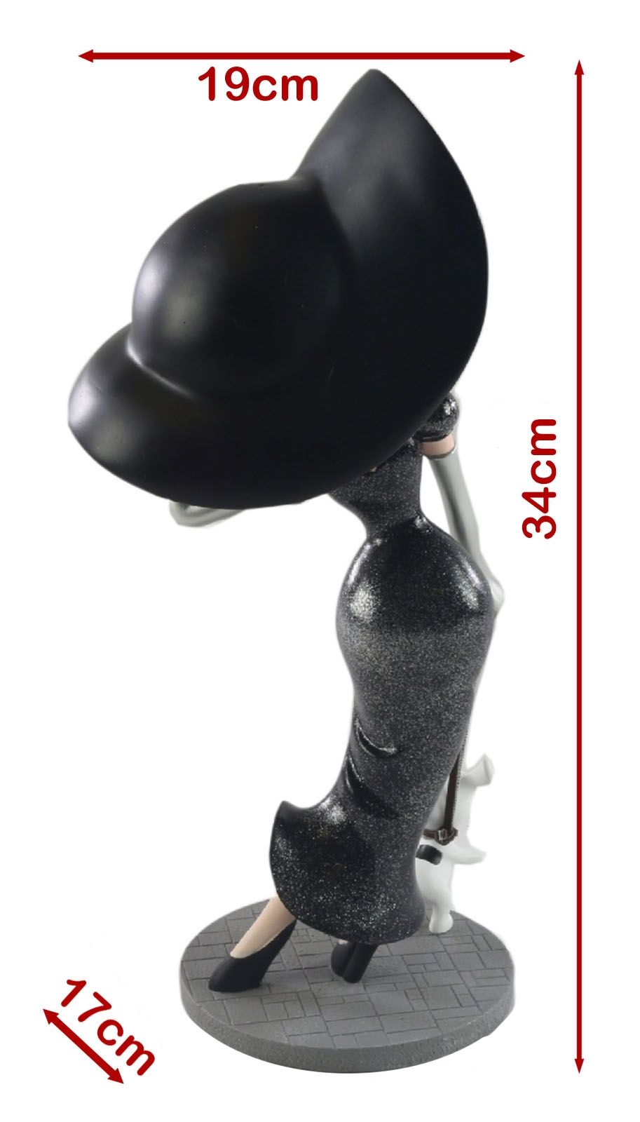 Betty Boop Walking Pudgy Black Glitter 34cm