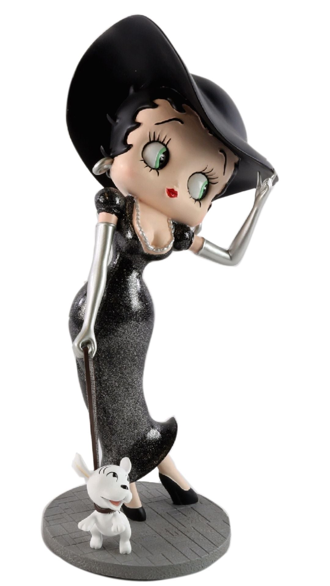 Betty Boop Walking Pudgy Black Glitter 34cm