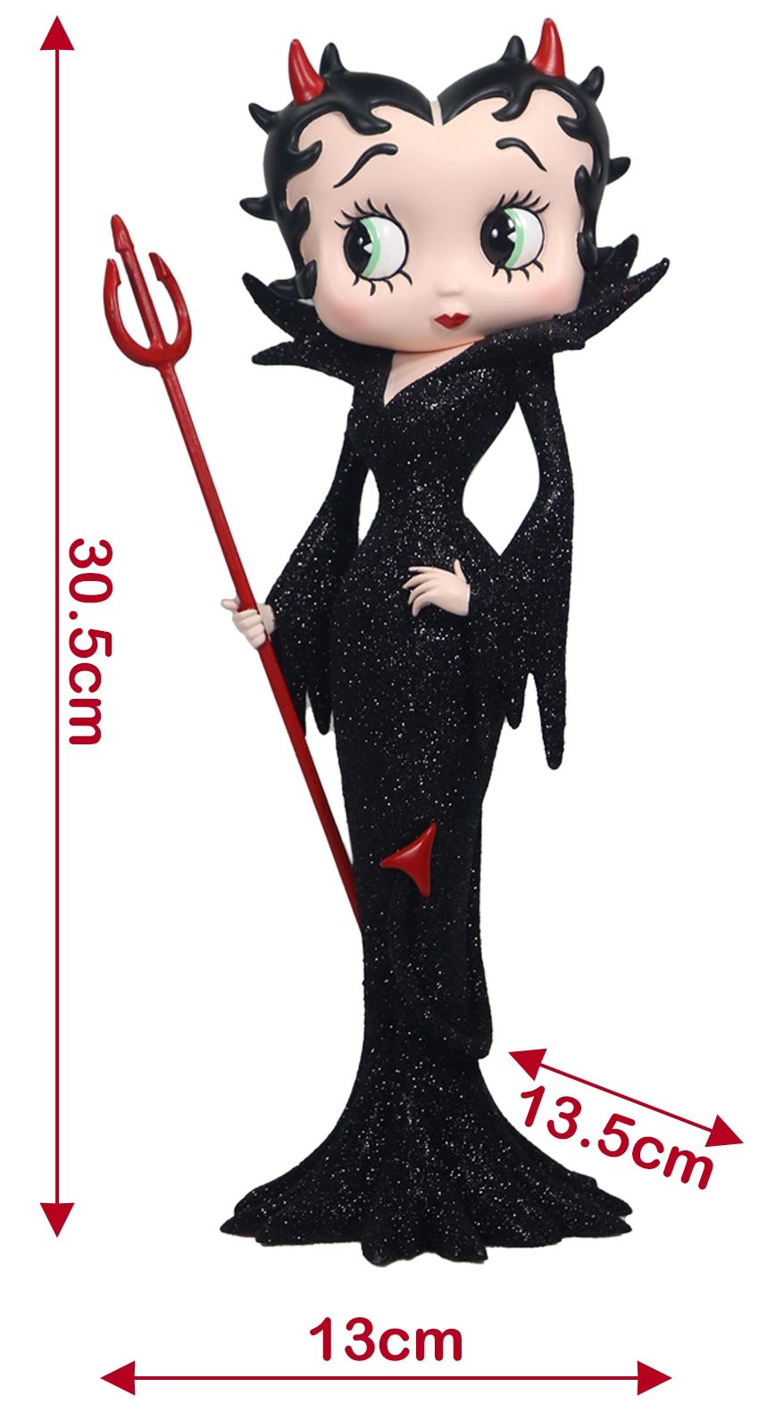 Betty Boop Devil Black Glitter Dress Figurine 30.5cm