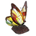 Stained glass butterfly lamp on a white background-Mystic-Cave