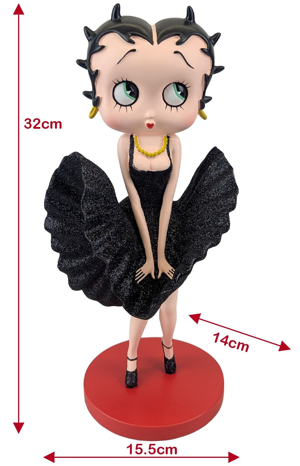 Betty Boop Cool Breeze (Black Glitter) 32cm