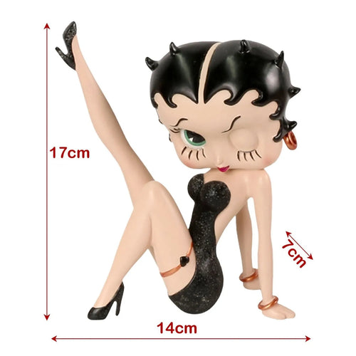 Betty Boop Leg Up (Black Glitter) 17cm