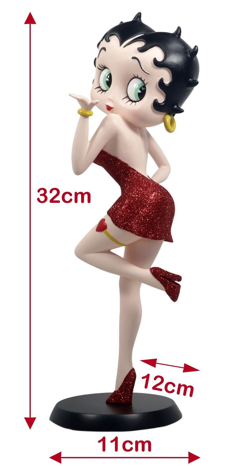 Betty Boop Blowing Kiss - Red Glitter Dress