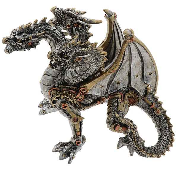 Steampunk 3 Headed Dragon Figurine