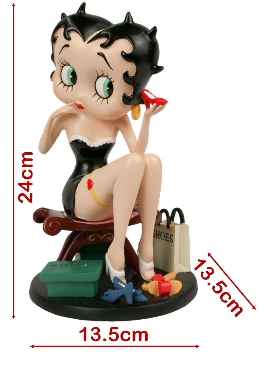 Betty Boop Fitting Shoes Black Dress Figurine 24cm