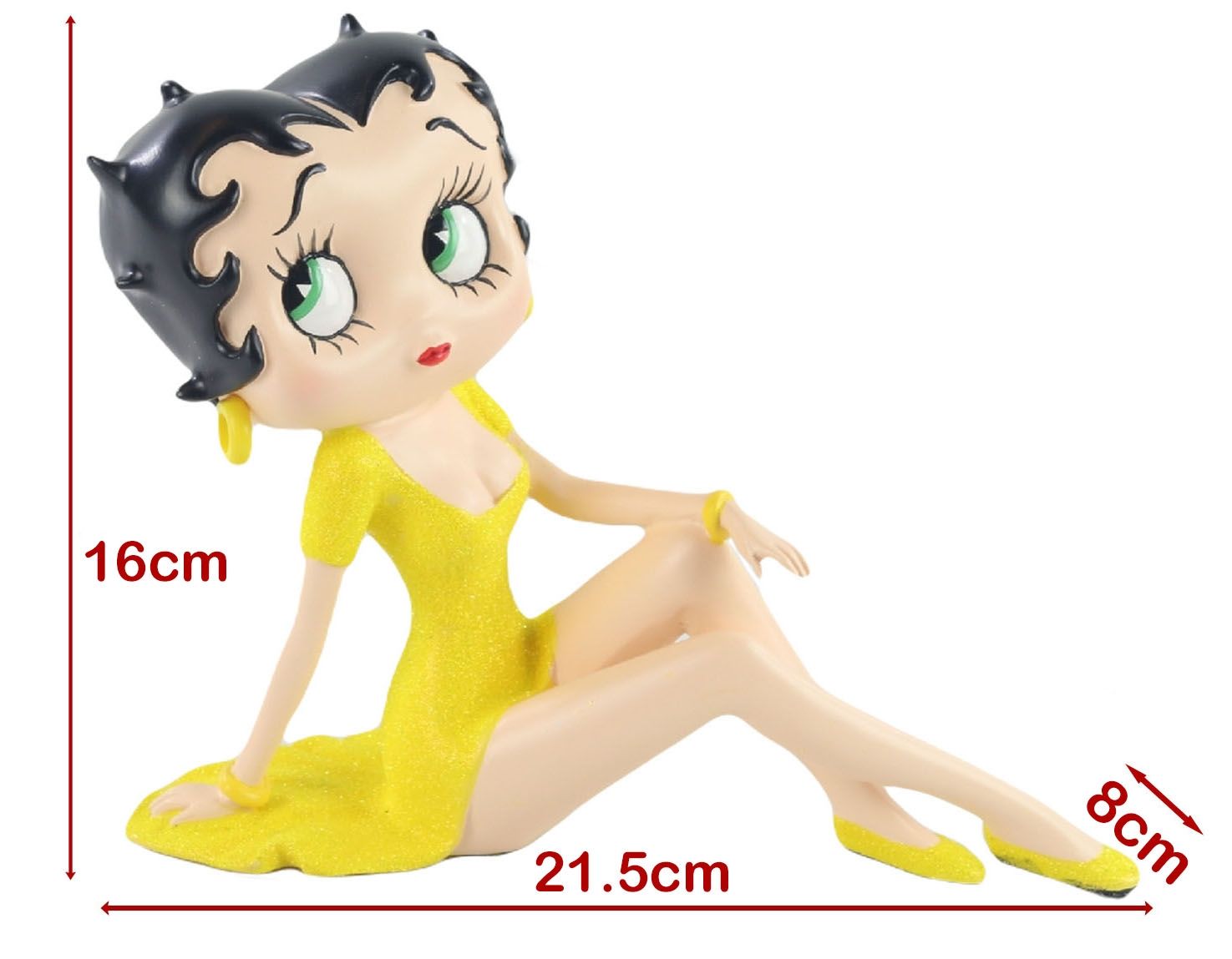 Betty Boop Demure (Yellow Glitter Dress) 21.5cm