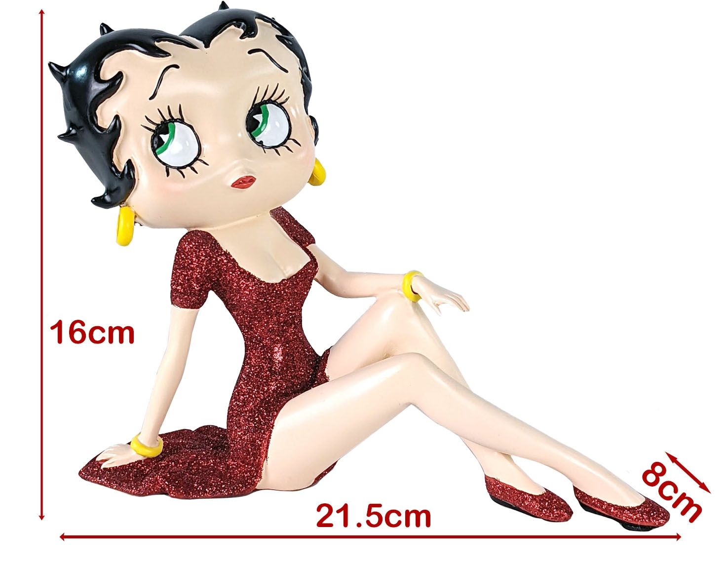 Betty Boop Demure (Red Glitter Dress) 21.5cm