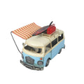 Model of a vintage van with a surfboard on a white background-Mystic-Cave