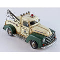 Model tow truck with vintage design on a white background-Mystic-Cave