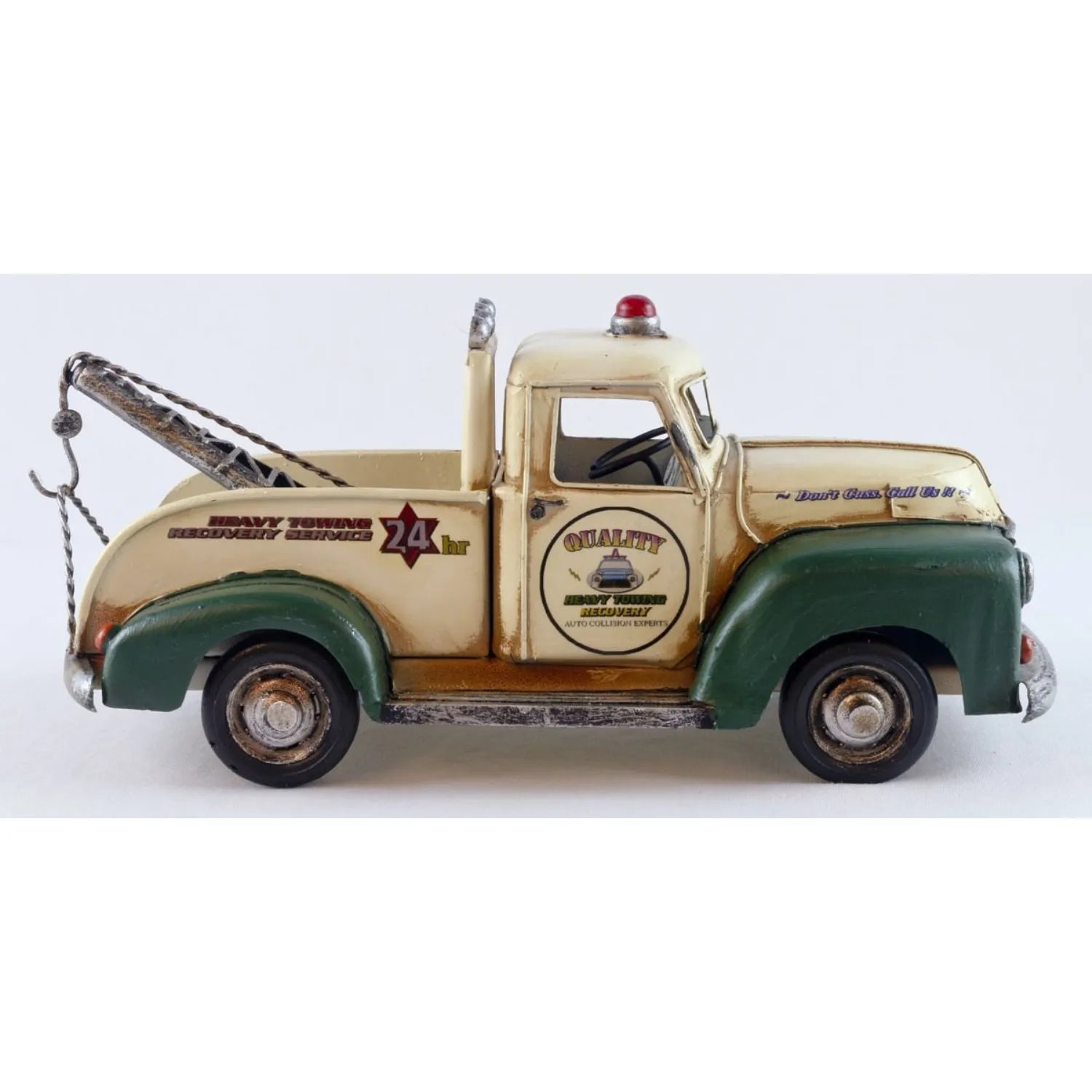 Model of a vintage tow truck with a white background-Mystic-Cave