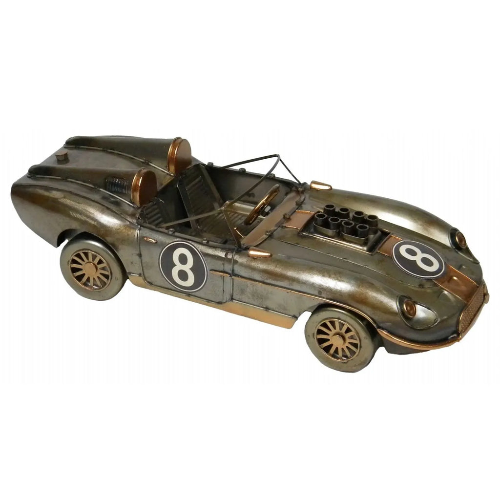 Racing Car — Polished Metal — Tin Plate Decorative Ornament-Mystic-Cave