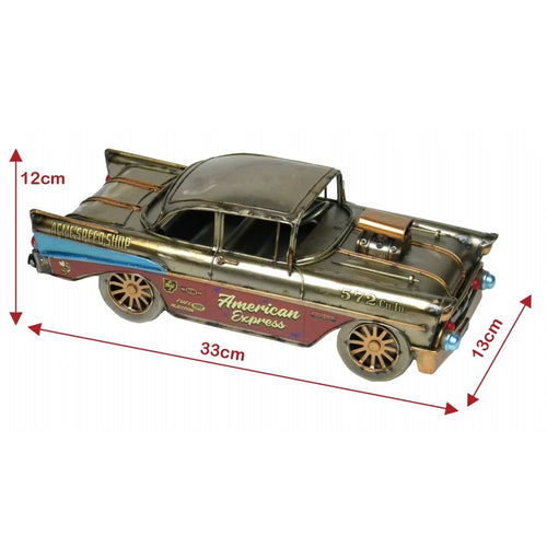 Model car with dimensions indicated on a white background-Mystic-Cave