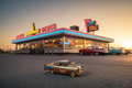50s Car American Diner Scene-Mystic-Cave