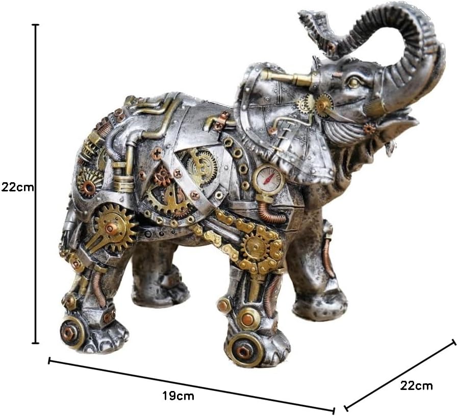 Steampunk Elephant - Silver Finish 22.5cm
