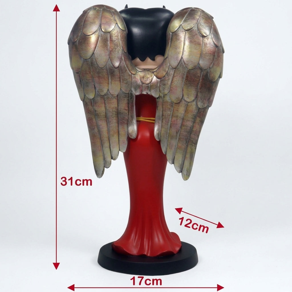 Betty Boop Angel in Red Robe with Antique Gold Wings 31cm