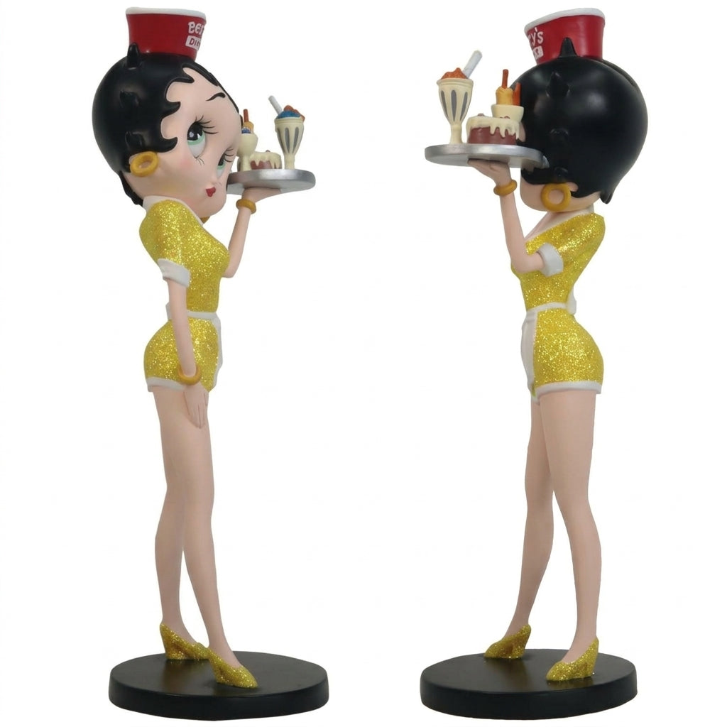 Betty Boop Diner Waitress Yellow Glitter Dress 31.5cm