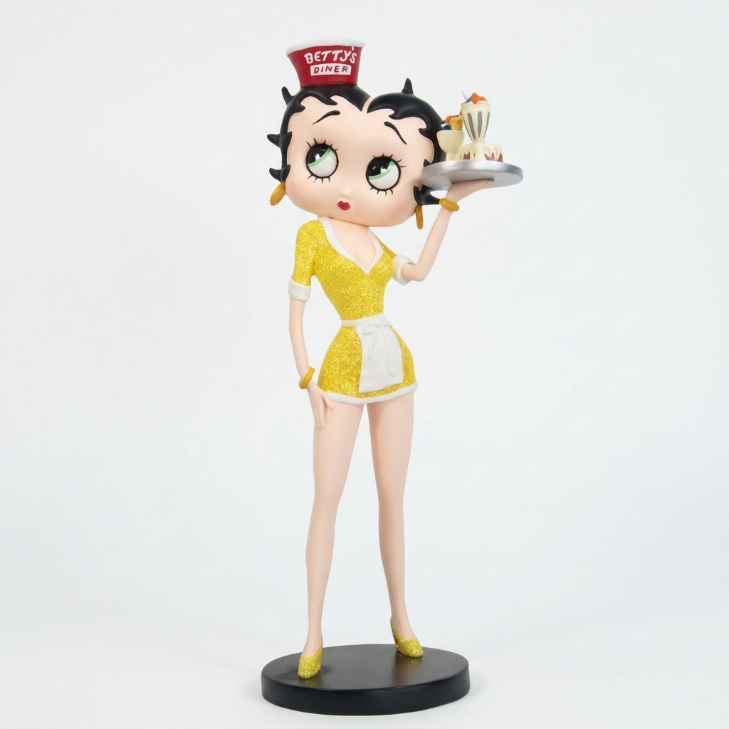 Betty Boop Diner Waitress Yellow Glitter Dress 31.5cm