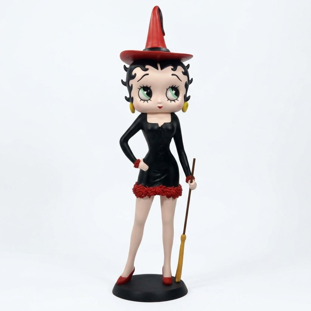 Betty Boop Witch Figurine, Black Dress & Red Hat, 36cm