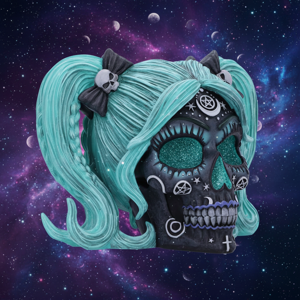 Drop Dead Gorgeous - Cute and Cosmic Witchy Doll Skull-Mystc-Cave