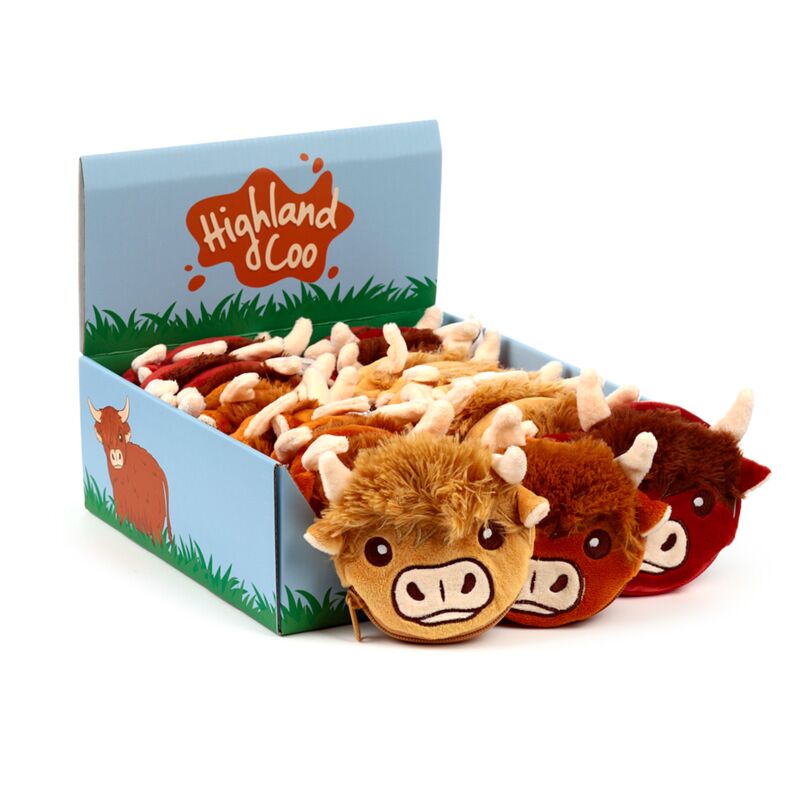 Highland Coo Cow Mini Change Plush Purse-Mystic-cave