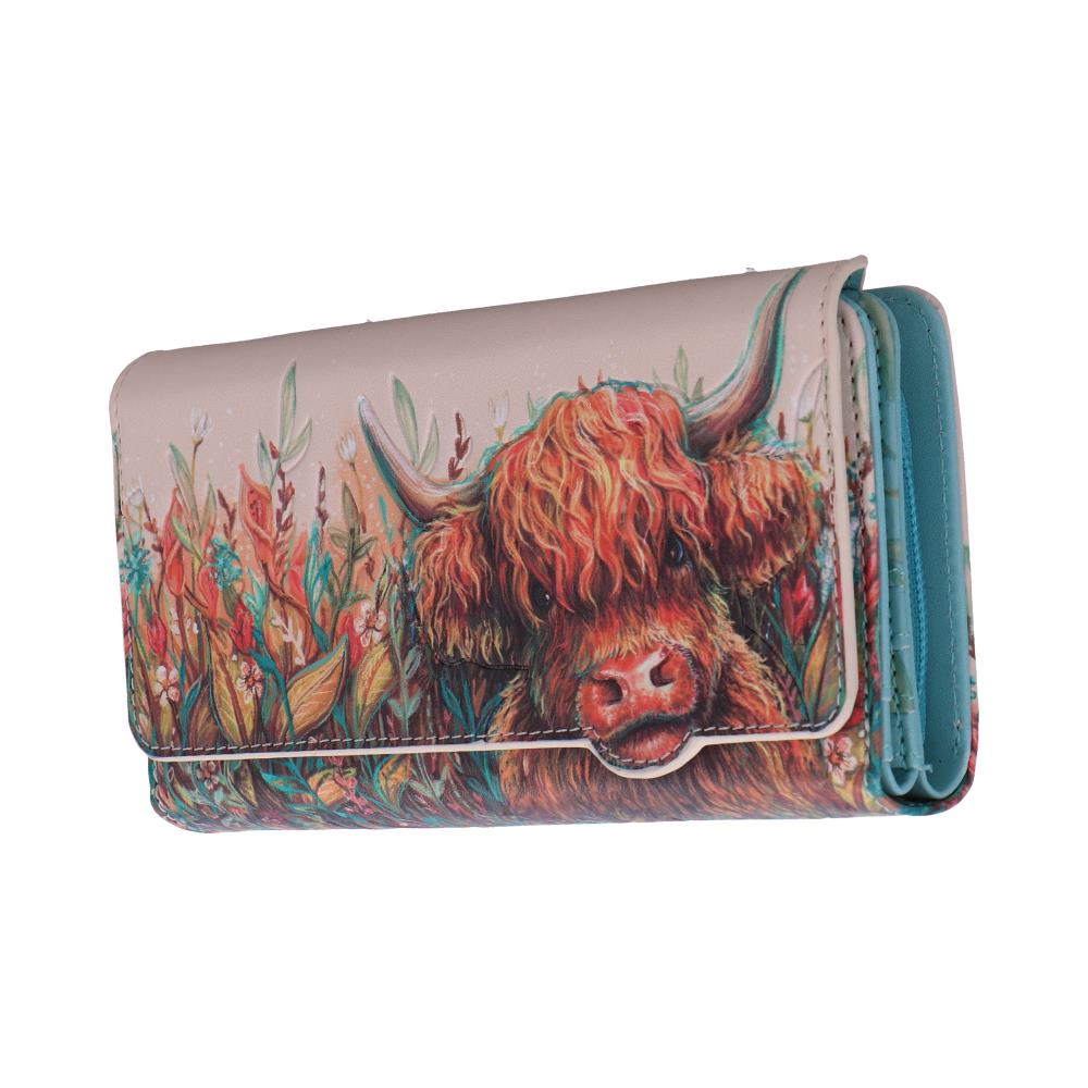 Wallet with a highland cow design on a white background-Mystc-cave