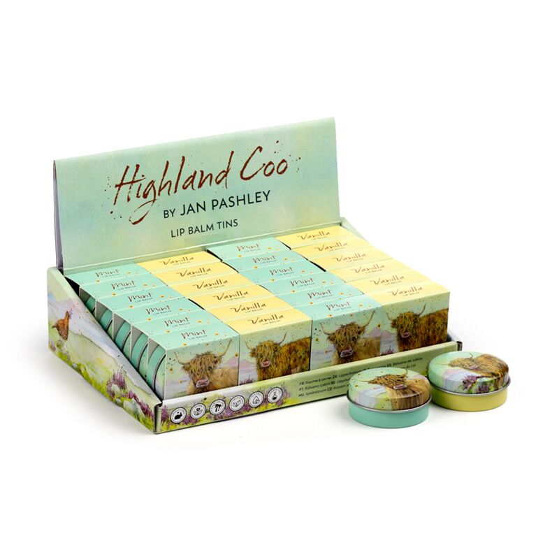 Jan Pashley Highland Coo Lip Balm in a Tin-mystic-cave