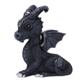 Decorative black dragon figurine with intricate details on a white background-Mystic-Cave