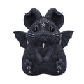 Black demon plush toy with wings and horns on a white background