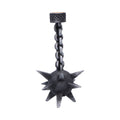 Decorative metal ball with chain on a white background