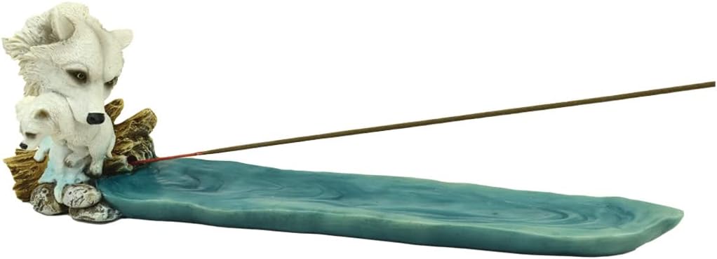 Incense holder with wolf design on a white background