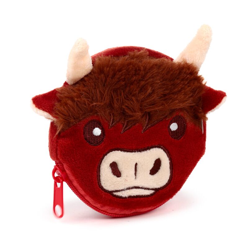 Highland Coo Cow Mini Change Plush Purse