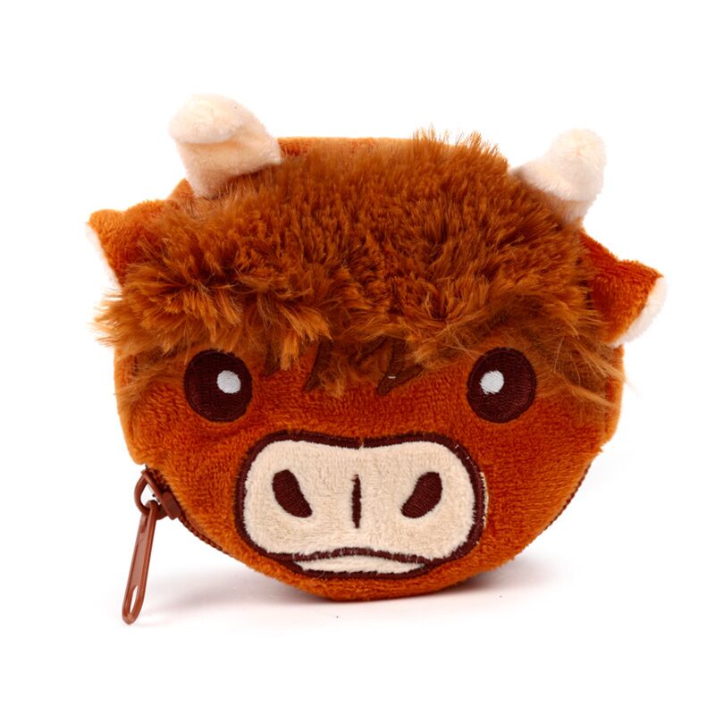 Highland Coo Cow Mini Change Plush Purse
