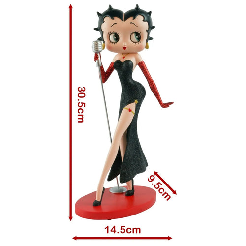 Pose -Betty-Boop-Classic-Singer--Black-Glitter-Dress--30-5cm-Mystic-Cave