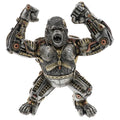 Mechanical gorilla figure with gears and metal parts on a white background