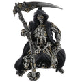 Steampunk-style Grim Reaper figurine with intricate details on a white background-Mystic-Cave