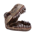 Dinosaur head sculpture with open mouth on a white background-Mystic-Cave