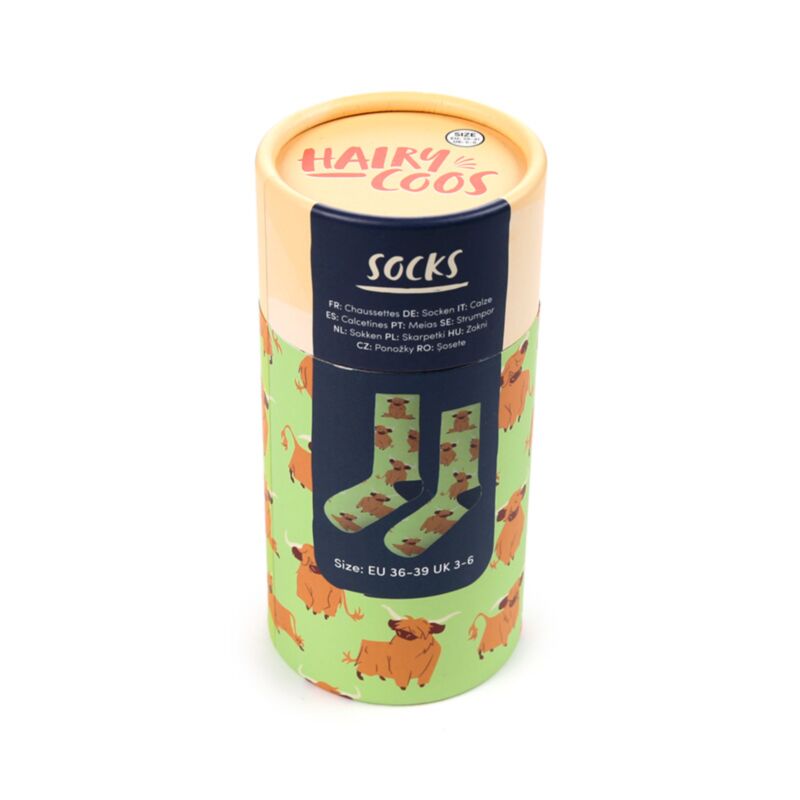 Hairy Coos Highland Coo Socks in a Tube