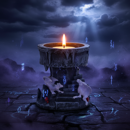 Anne Stokes Dragon Mage Tea Light Holder-Mysticcave