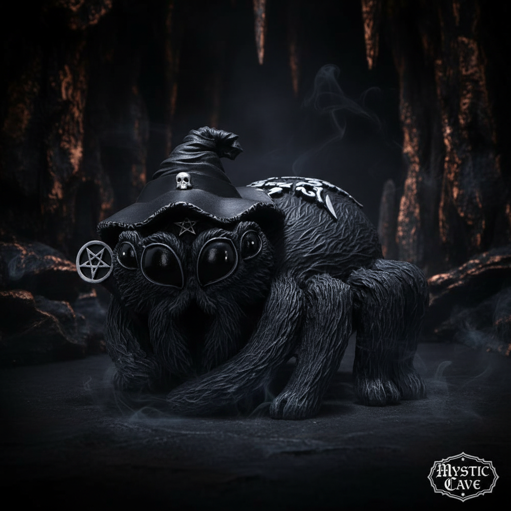 Arachnias Occult Spider Figurine - Atmospheric Product Photo-Mystic-Cave